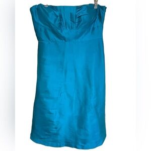 🔥Tahari by Arthur Levine size 8 turquoise blue 100% silk dress. SHOWSTOPPER!